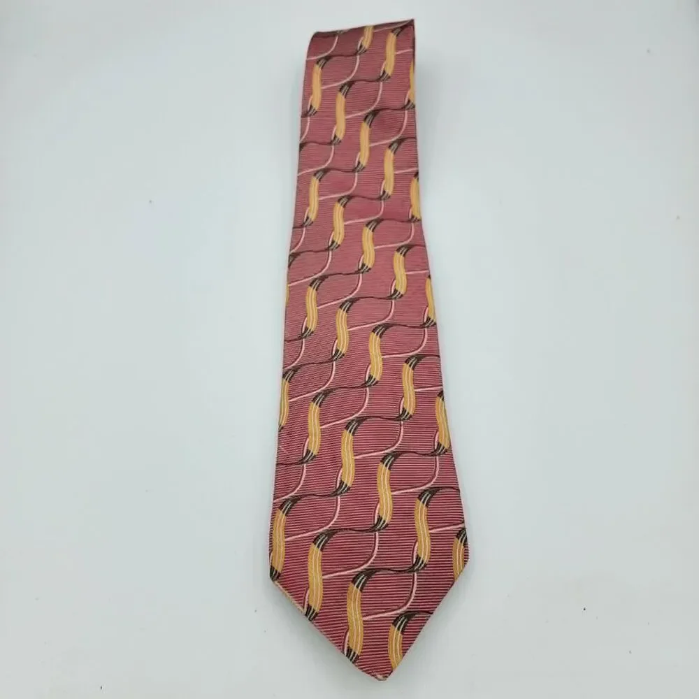 Mens Chelsea Robert Talbot Necktie pink, red Silk Tie size 60x 4